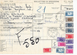 BOLLETINO DI SPEDIZIONI De MAJANO Pour LYON 1974 - Postpaketten