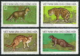 Viet Nam 687-690, MNH. Mi 719-722. Wild Animals 1973. Cuon,Panthera, Felis,Lutra - Vietnam