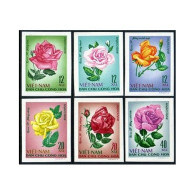 Viet Nam 495-500 Imperf, MNH. Michel 526B-531B. Roses 1968. - Viêt-Nam