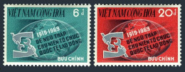 Viet Nam South 362-363, MNH. Michel 439-440. ILO, 50th Ann. 1969. Globe. - Vietnam