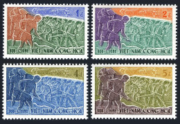 Viet Nam South 120-123,MNH. Constitution 4th Ann. 1959. Volunteer Road Workers. - Vietnam