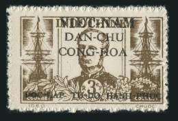 Viet Nam 1L15, MNH. Michel 3. Admiral Andre A.P.Courbet. Ship.Overprinted, 1945. - Vietnam