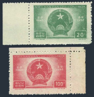 Viet Nam 59-60, MNH. Mi 61-62. Democratic Republic, 12th Ann.1957. Coat Of Arms. - Viêt-Nam