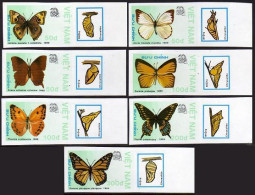 Viet Nam 1924-1930 Imperf,MNH.Michel 1991B-1997B. INDIA-1989.Butterflies. - Viêt-Nam
