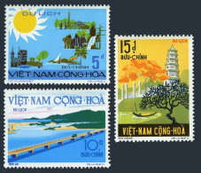 Viet Nam South 487-489, MNH. Mi 565-567. Tourism 1974. Views. Bridges. Pagoda. - Vietnam