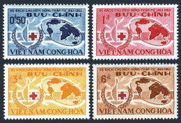 Viet Nam South 219-222, MNH. Michel 296-299. Red Cross-100, 1963. Map. - Vietnam