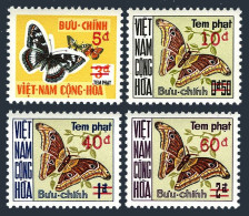 Viet Nam South J21-J24, MNH. Michel P21-P24. Due Stamps 1974. Butterflies. - Viêt-Nam