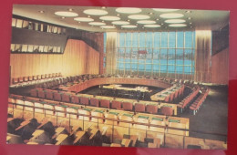 Uncirculated Postcard - USA - NY, NEW YORK CITY - UNITED NATIONS, ECONOMIC AND SOCIAL COUNCIL CHAMBER - Piazze