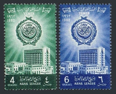 Yemen 129-130, 130a, MNH. Mi 235-236,Bl.7. Arab League Week,1962. Building,Cairo - Jemen