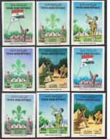 Yemen YAR 197-197H Imperf,MNH.Michel 368B-376B. Boy Scouts,1964.Raising Flag, - Yemen