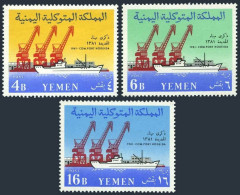 Yemen 110-112,MNH.Michel 212-214. Deep Water Port At Hodeida,1961.Cranes,Ship. - Yemen