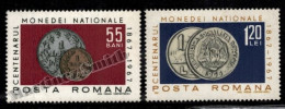 Roumanie/ Romania 1967 Yvert 2299/2300, Centenary Of The Monetary System, Coins - MNH - Usado