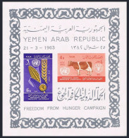 Yemen AR 163a Sheet, MNH. Michel Bl.14. FAO. Freedom From Hunger Campaign, 1963. - Jemen