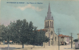 42 // SAINT PIERRE DE BOEUF  La Place De L'église    Colorisée - Autres & Non Classés