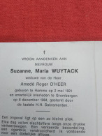 Doodsprentje Suzanne Maria Wuytack / Hamme 2/5/1921 Grembergen 6/12/1984 ( Amedé Roger D'Heer ) - Religion & Esotericism