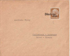 1940 - ALSACE ALLEMANDE - CACHET PROVISOIRE CAOUTCHOUC De DINSHEIM - ENV. => SCHIRMECK - Storia Postale