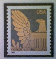 United States, Scott #3792, Used(o), 2003, Eagle, (25¢), Gold And Gray - Used Stamps