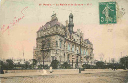 93 - Pantin - La Mairie Et Le Square - Animée - Colorisée - CPA - Oblitération Ronde De 1911 - Voir Scans Recto-Verso - Pantin