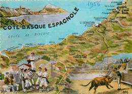 Espagne - Espana - Pais Vasco - Cote Basque Espagnole - Carte Géographique - Carte Dentelée - CPSM Grand Format - Voir S - Altri & Non Classificati