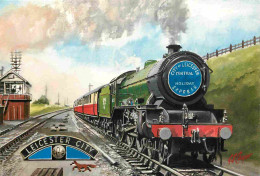Trains - Trains - Art Peinture Illustration - The Painting Shows Ex-LNER Locomotive Named Leicester City - CPM - Carte N - Treinen