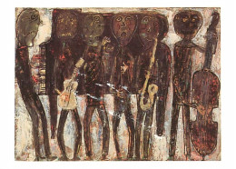 Art - Peinture - Jean Dubuffet - Jazz Band, Dirty Style Blues, 1945 - CPM - Carte Neuve - Voir Scans Recto-Verso - Paintings