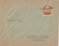 1940 - ALSACE ALLEMANDE - CACHET PROVISOIRE CAOUTCHOUC De EICHHOFEN - ENV. => SCHIRMECK - Cartas & Documentos