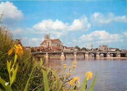 89 - Auxerre - Le Pont Sur L'Yonne Et Les Clochers - Au Centre La Cathédrale Saint-Etienne - Fleurs - Carte Neuve - CPM  - Auxerre