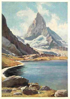 Art - Peinture - Kunstlerserie Zermatt - Nach Aquarellen Von Edo V Handel-Mazzetti - No 3 Grosser Riffelsee Mit Matterho - Malerei & Gemälde