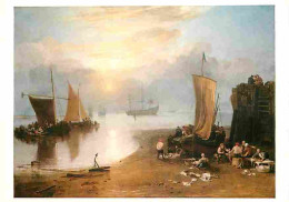 Art - Peinture - Joseph Mallord William Turner - Sun Rising Through Vapour - Fishermen Cleaning And Selling Fish - Carte - Paintings