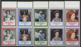 VANUATU N° 735 à 739 Paires Neuves ** (MNH). Elizabeth II. TB - Vanuatu (1980-...)