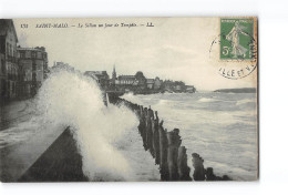 SAINT MALO - Le Sillon Un Jour De Tempête - Très Bon état - Saint Malo