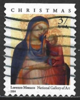 United States 2004. Scott #3879 (U) Christmas, Madonna And Child, By Lorenzo Monaco - Gebruikt