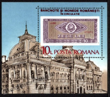 Roumanie/ Romania 1976 Yvert BF 189, Romanian Currency, Banknote - Miniature Sheet - MNH - Blocchi & Foglietti