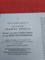 Doodsprentje Jeanne Engels / Hamme 7/11/1910 - 12/7/1990 ( D.v. Camiel En Anna Van Heemsbergen ) - Religion & Esotérisme