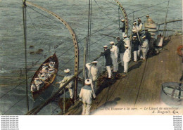 MARINE MILITAIRE FRANCAISE  Un Homme à La Mer- Le Canot De Sauvetage  ... - Warships