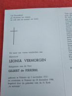 Doodsprentje Leonia Vermorgen / Hamme 3/11/1910 - 18/12/1988 ( Gilbert De Ferrerre ) - Religione & Esoterismo