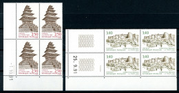 Frankreich Dienstmarken Unesco 43-44 Postfrisch 4er Blöcke #HU360 - Sonstige & Ohne Zuordnung