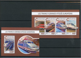 Zentralafr. Rep. Klb 8250-8253, Block 1855 Postfrisch Eisenbahn #IX224 - Centraal-Afrikaanse Republiek