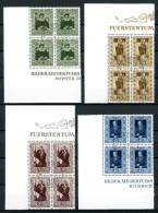 Liechtenstein 4er Blöcke 311-314 Eckrand Gestempelt #HX025 - Altri & Non Classificati