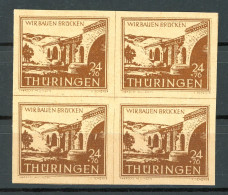 SBZ Thüringen 4er Block 115 By Postfrisch Fotoattest Schulz #GJ236 - Altri & Non Classificati