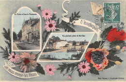 P-24-Mi-Is-1936 : AMPLEPUIS. CARTE EN COULEUR. SOUVENIR DE ... JE VOUS ENVOIE CES FLEURS - Amplepuis