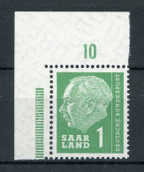 Saarland 380 Postfrisch Eckrand Oben Links #IU547 - Andere & Zonder Classificatie