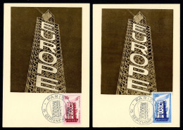 Frankreich Postkarten Mit 1104-05 CEPT 1956 Ersttagssonderstempel #HX412 - Autres & Non Classés