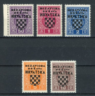 Kroatien Portomarken P 1-5 Postfrisch #JK276 - Croatie