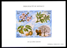 Monaco Block 57 U Postfrisch Ungezähnt Blumen #IV187 - Other & Unclassified