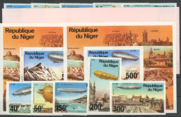 Niger 522-526, Block 14 A+B, Einzelblöcke Postfrisch Zeppelin #JK889 - Níger (1960-...)