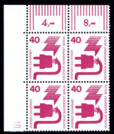 Berlin 4er Block 407 DZ 10 Postfrisch #JM225 - Unused Stamps