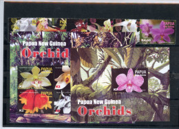 Papua Neuguinea 1058-1063, Block 29, Klb. Postfrisch Orchideen #JK970 - Papua Nuova Guinea