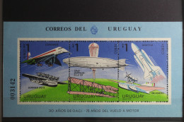 Uruguay Block 38 Mit 1496-1498 Postfrisch #UL143 - Vliegtuigen