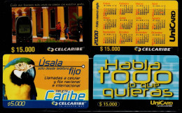 TT26-COLOMBIA PREPAID CARDS - 2001 - USED - CELCARIBE - $5.000 - $15.000 - Colombia